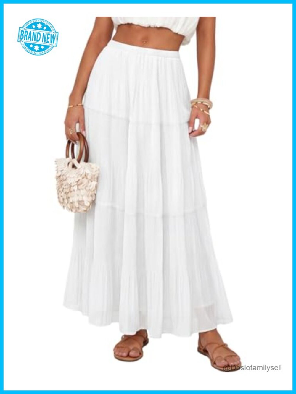 Women's Chiffon Maxi Skirt Pleated High Waisted Flowy Long Skirt